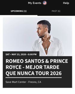 Romeo Santos And Prince Royce Concert Tickets