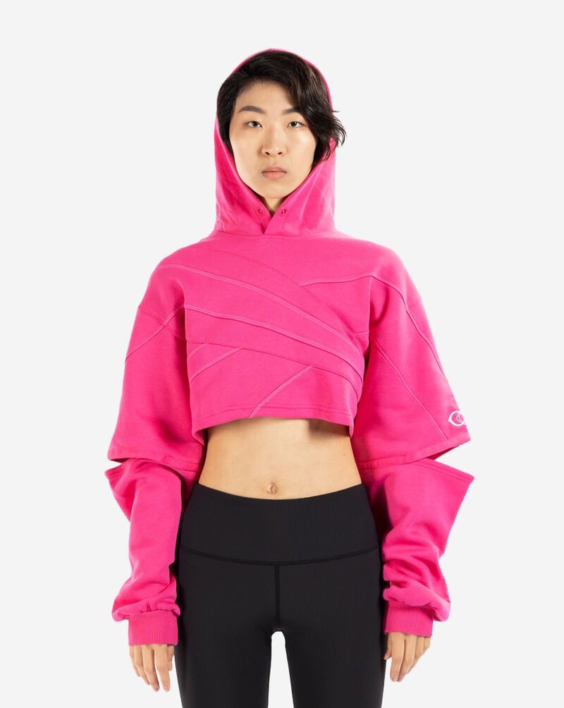 Reebok cardi b pink crop top shirt couture hoodie sweater jacket