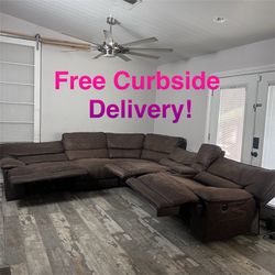 Free Curbside Delivery! Sectional Couch With Electric Recliners