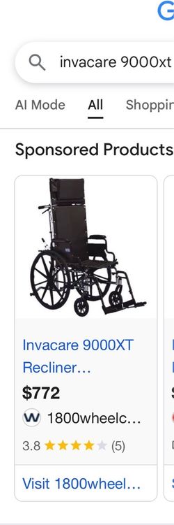 Invacare 9000xt recliner wheel chair