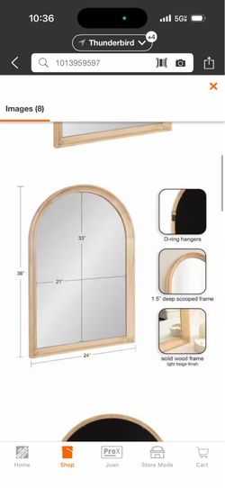 hop Kate and Laurel Hatherleigh Natural 24 in. W x 36 in. H Modern Arch Wood Wall Mirror