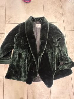 Dark Green Faux Fur Coat