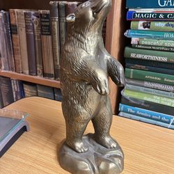 Vintage brass bear statue