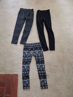 3 Pairs of Fleece Lined Leggings Size Small