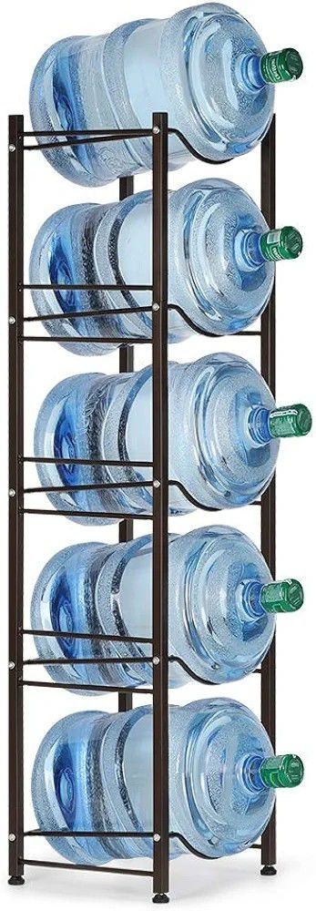 5 Tier Stainless Steel Heavy Duty Detachable Water Bottle Storage Shelf Organizer for 5 Gallon Water Jug Holder