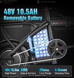 Z6 electric bike with rear seat, 25 mph, 25-mile range