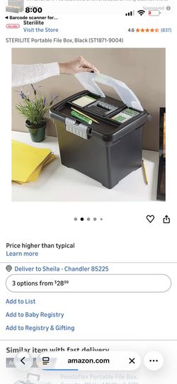 STERILITE Portable File Box, Black (ST1(contact info removed))