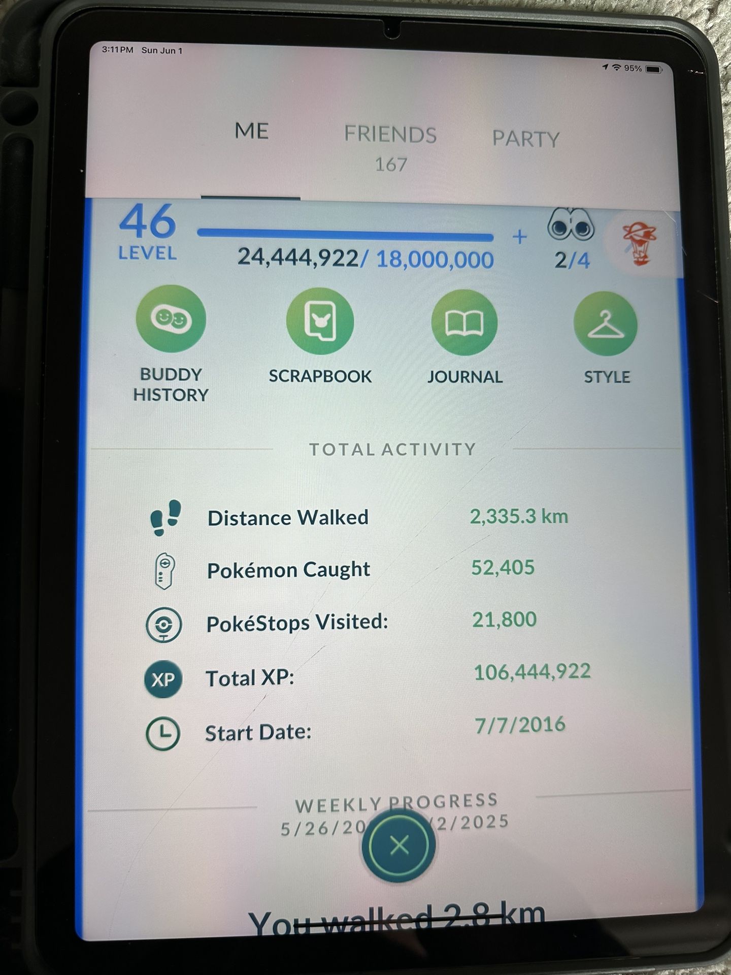 Pokemon Go Original 2016 Account + iPad Air