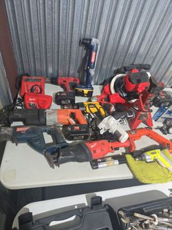 Lot of electrician and construction tools