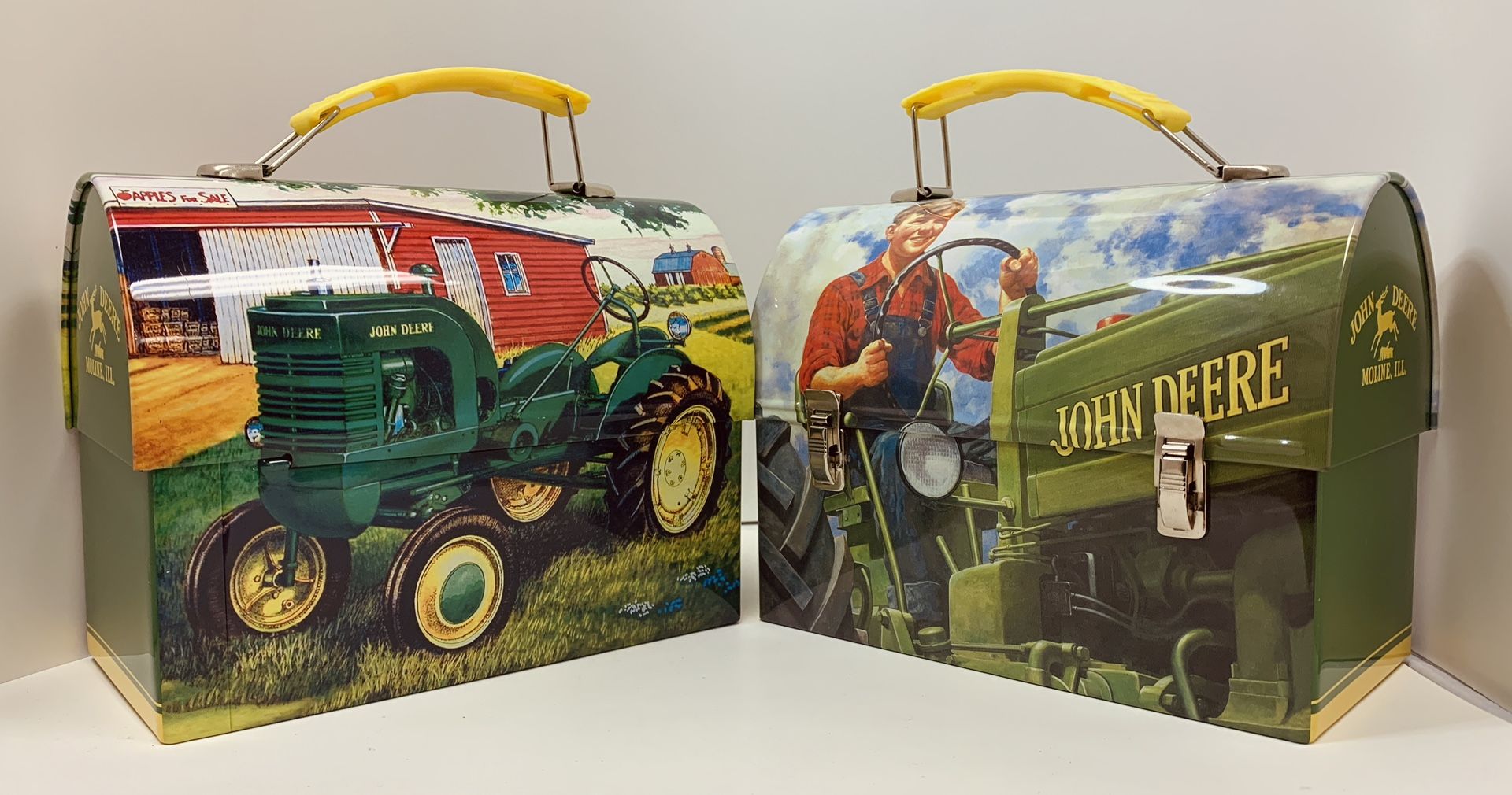 John Deere 2 Decorative Small Linch Pail TINS!