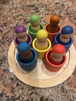 Moderngenic Rainbow 7 Friends Set, Cups, and Tray