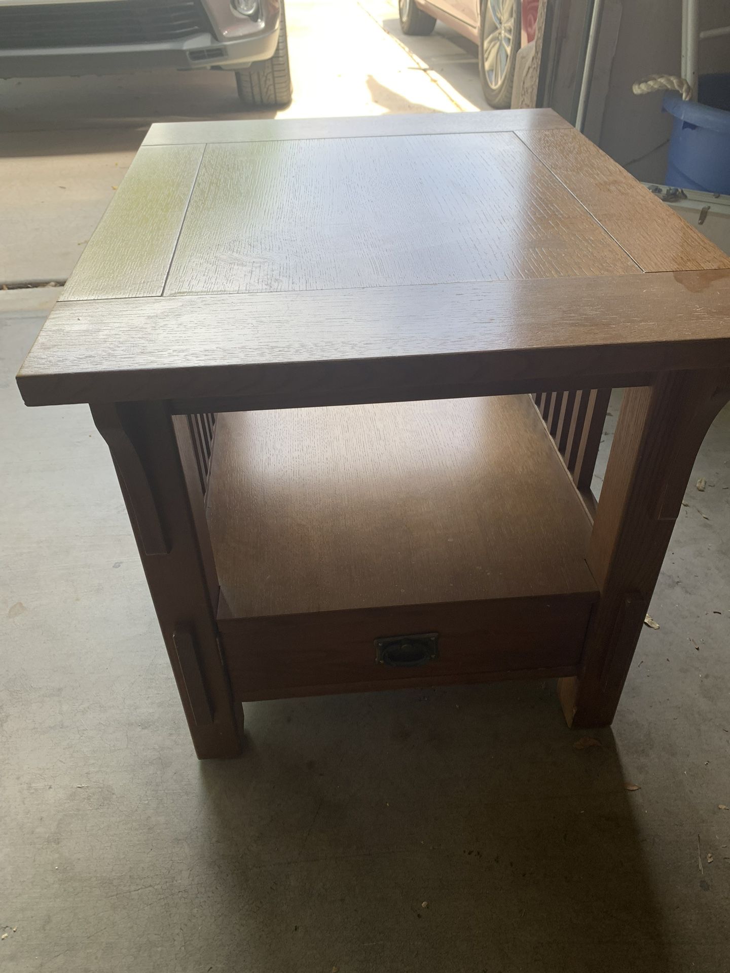 Wood End Table With Drawer
