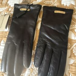 Womens Burberry  Leather Gloves Size 7