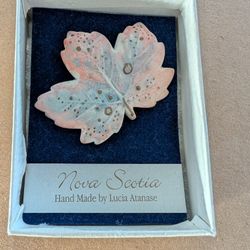 Leaf Shaped Pin Made By Lucia Atanese 