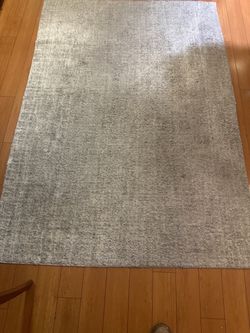 low-pile / short-shag light grey area rug