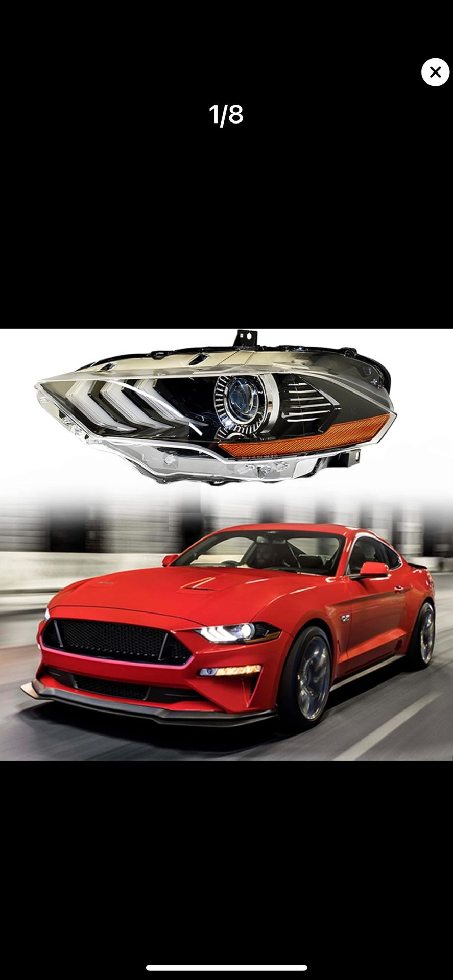 Front Head Lamps Replacement for 2018-2020 Mustang Projector Headlight Assembly Left Driver Side JR3Z13008B