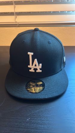White on black LA hat