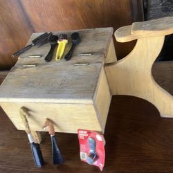 Antique shoe shine kit with all extras