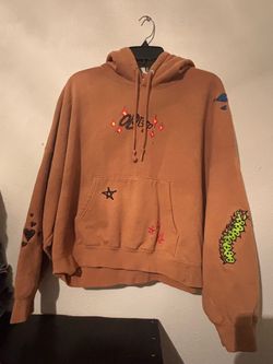 Custom Embroidered orange Pullover Hoodie