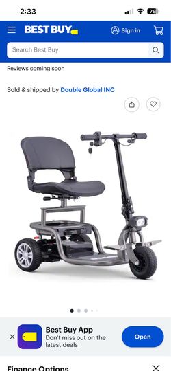 3-Wheel Mobility Scooter for Adults and Seniors with Detachable Battery, Swivel Seat and Foldable Handlebar