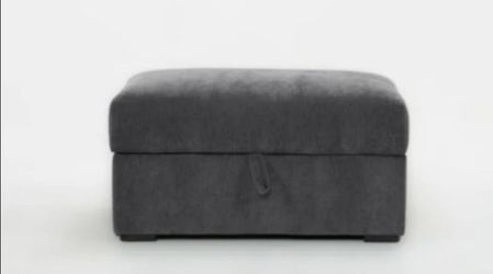 Dark gray large ottoman with storage