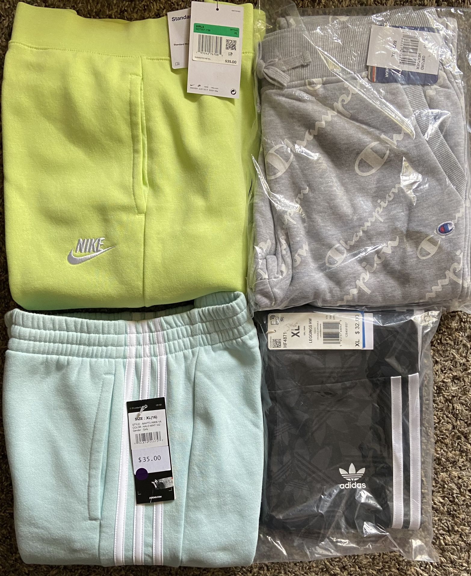 Girls Joggers Nike/Adidas X-LARGE 4pair