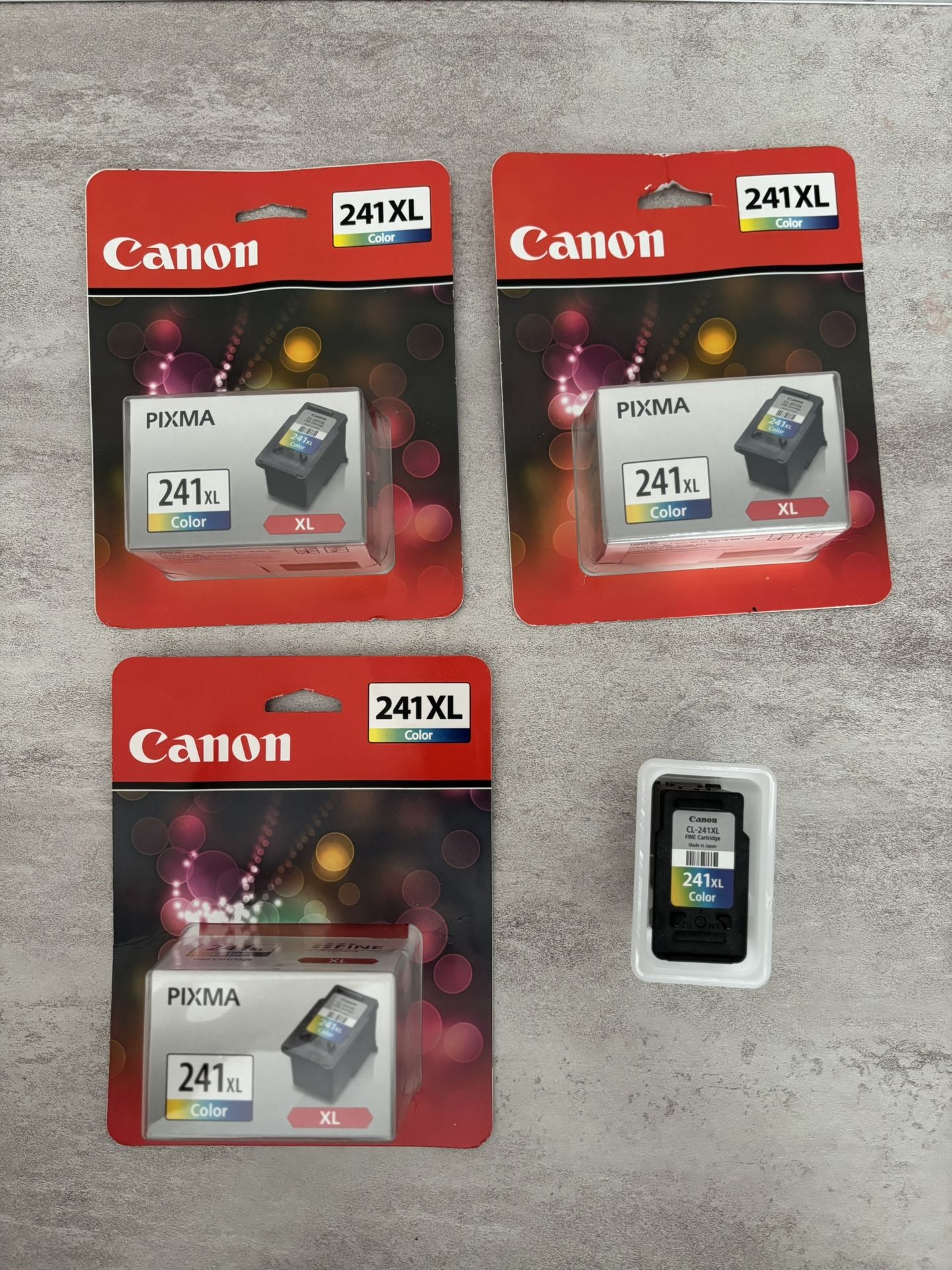Cannon Ink NEW 241 XL Color Bundle X4
