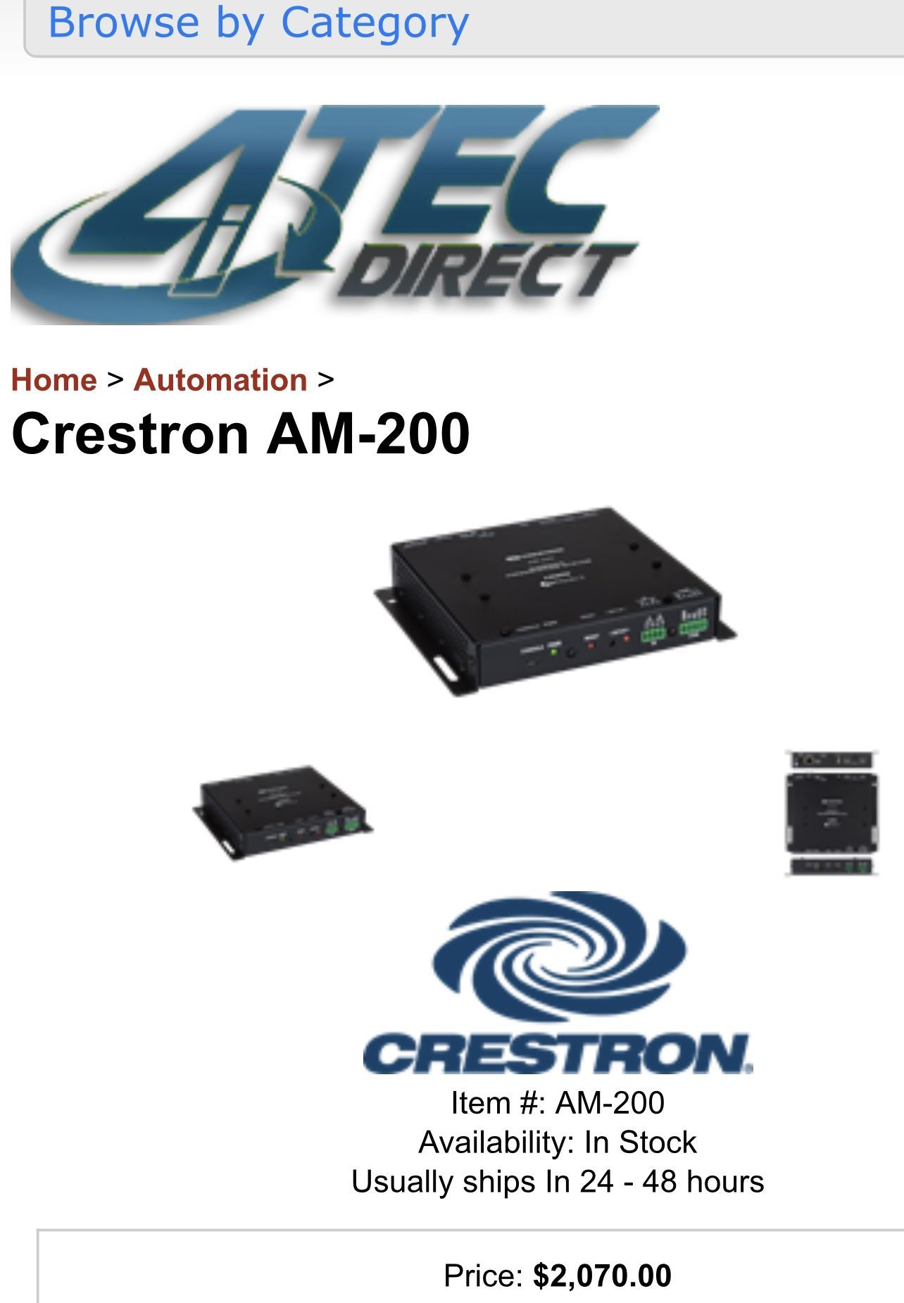 CRESTRON AM-200 AirMedia Presentation System HDMI AirMedia 2