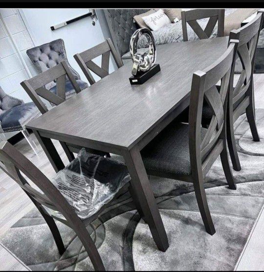 Aldwin Casual Style Dining Table And 4 Chairs Gray 👉Kitchen / Dining Room 👉Fastest Delivery 🚚🚚