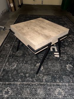 Modern Century Square Coffee Table with Metal Legs