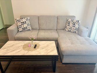 Light Gray Sleeper Sofa-Bed with in-built storage