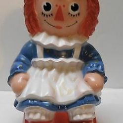 Raggedy Ann Plastic Bank Raggedy Ann .w/ stopper. The Bobbs Merrill Co My Toy Co Vintage 1972