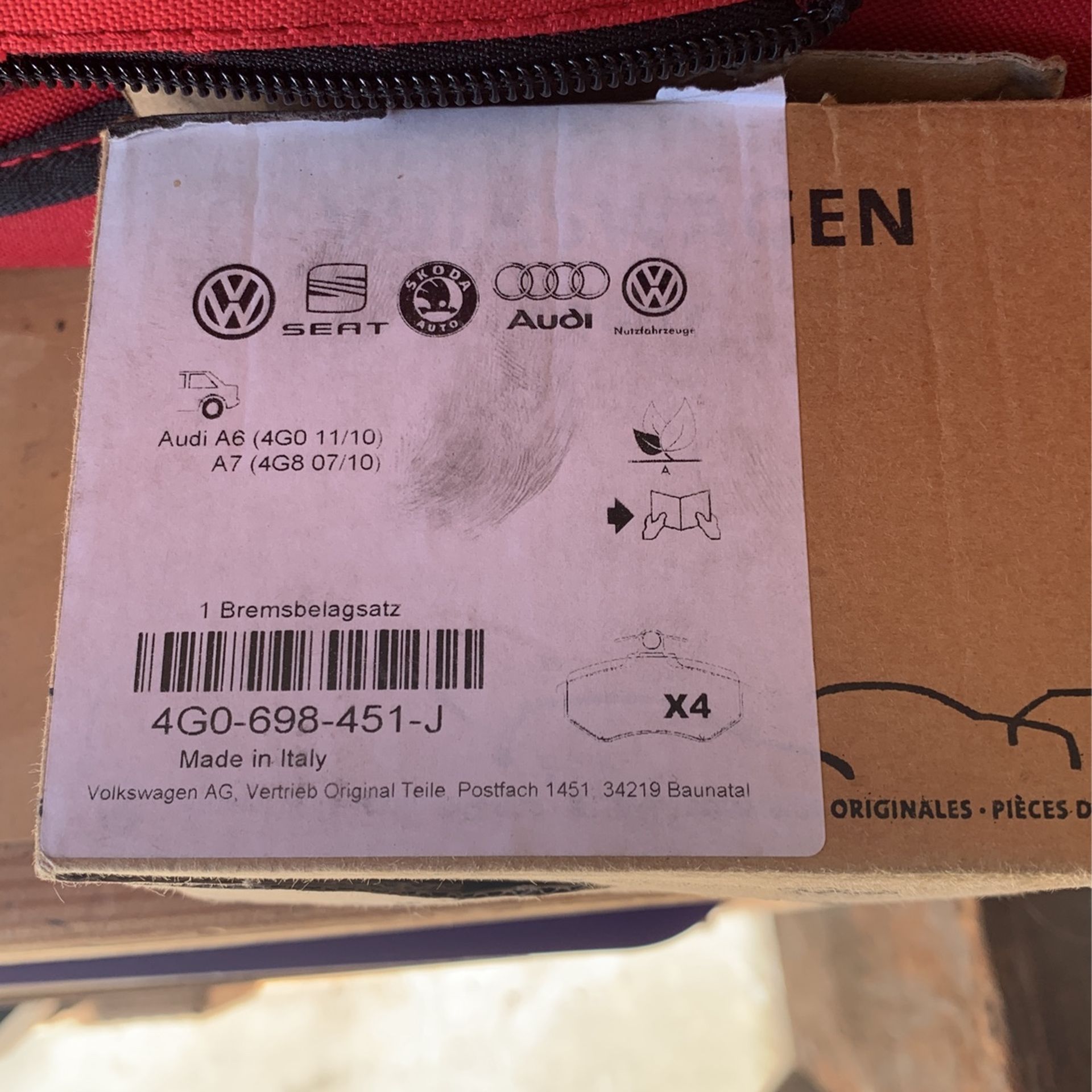 2010 Audi A6 Rear Brake Pads