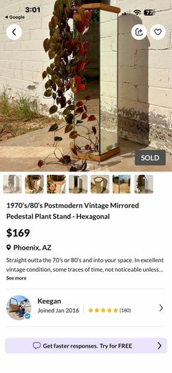 Beautiful Elegant 3 pedestal plant stand hexagonal