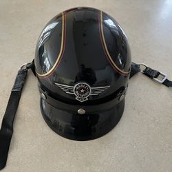 Harley Davidson Motorcycle Half Helmet with Visor  Size M DOT