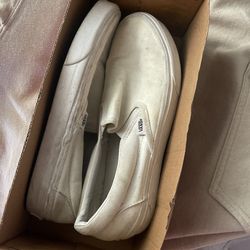 White Slip On Vans