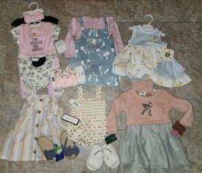 NEW baby girl clothes newborn-6 months $3-$7 Each