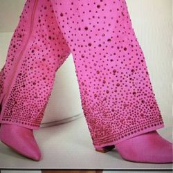 Barbie Pink Rhinestones Boots 6