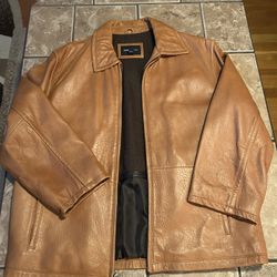 Jones New York Tan Leather Jacket
