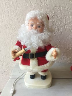 Vintage Animated Santa Clause Lights Up Christmas Toy Village Decoration