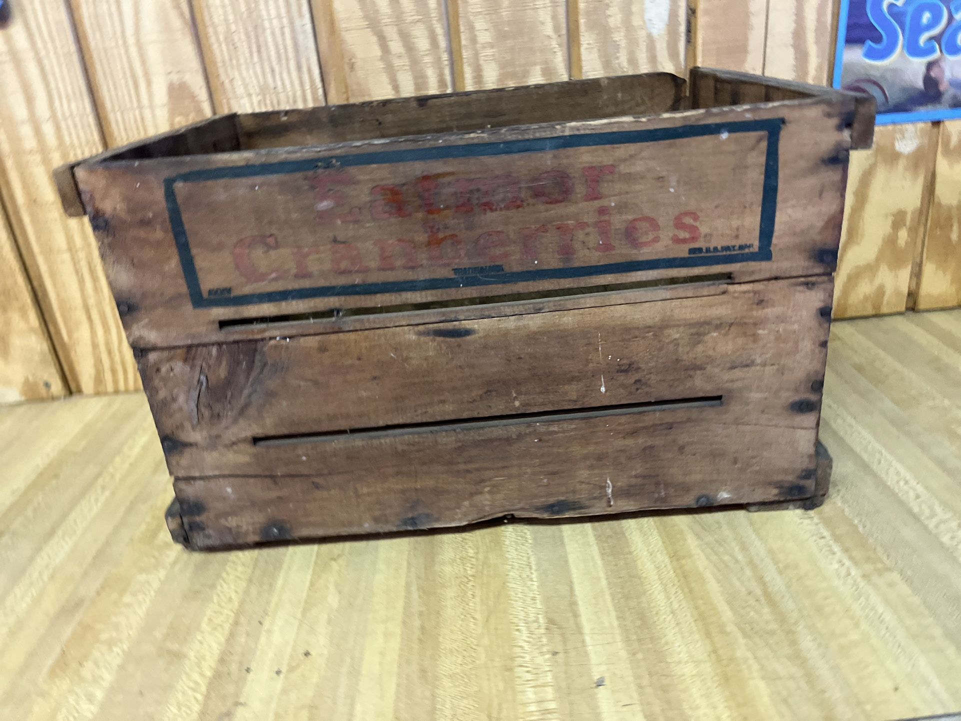 Vintage Wooden Cranberries Crate