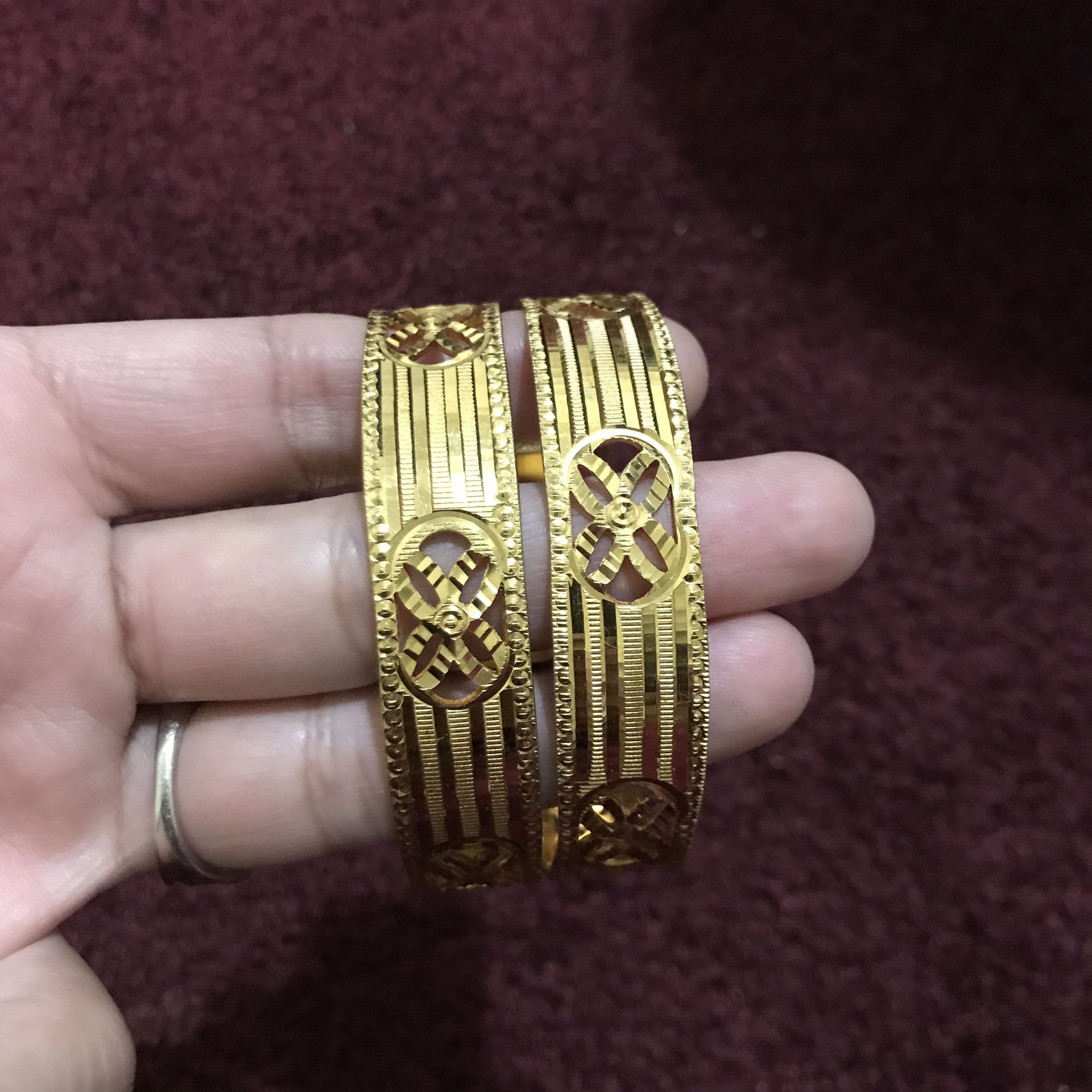 Gold plated bangles bracelets full size