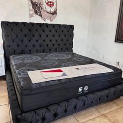 NEW QUEEN AND KING SIZE BED WITH PROMOTIONAL MATTRESS AND FREE DELIVERY 