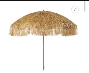 Mainstays 6 feet Thatched Tiki Umbrella Beach Umbrella, Sand Anchor
