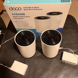 TP-Link Deco XE75 AXE5400 Tri-Band WiFi 6E Mesh System, AI-Driven Mesh, 6GHz Band, 2-Pack