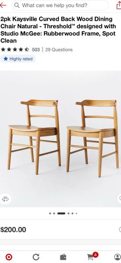 Threshold with Studio McGee Curved Back Wooden Chairs