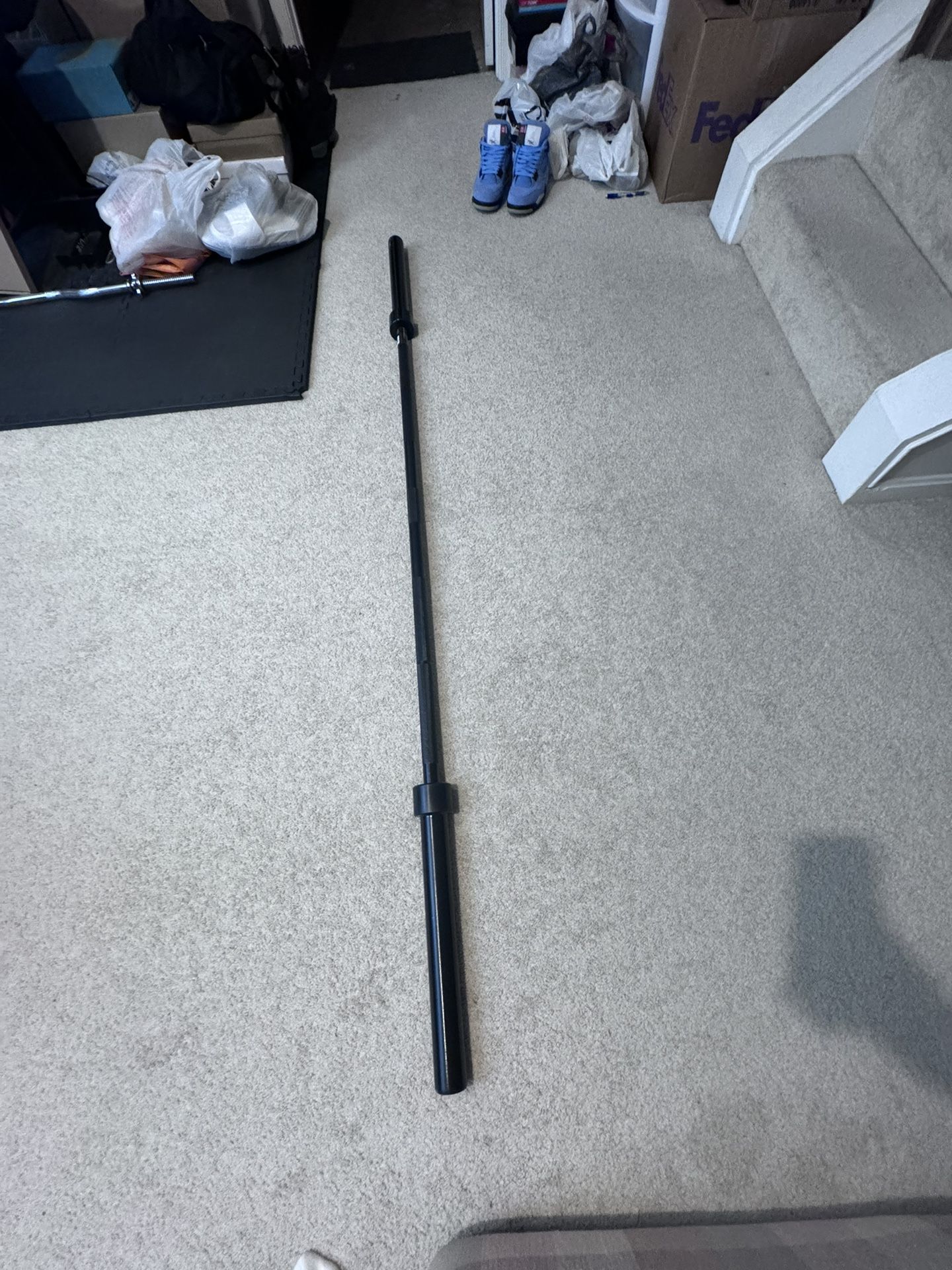 7 ft olympic black barbell 2”