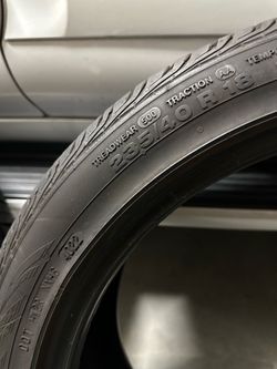 Pair of 235/40r18 continental tires with 8/32nd tread