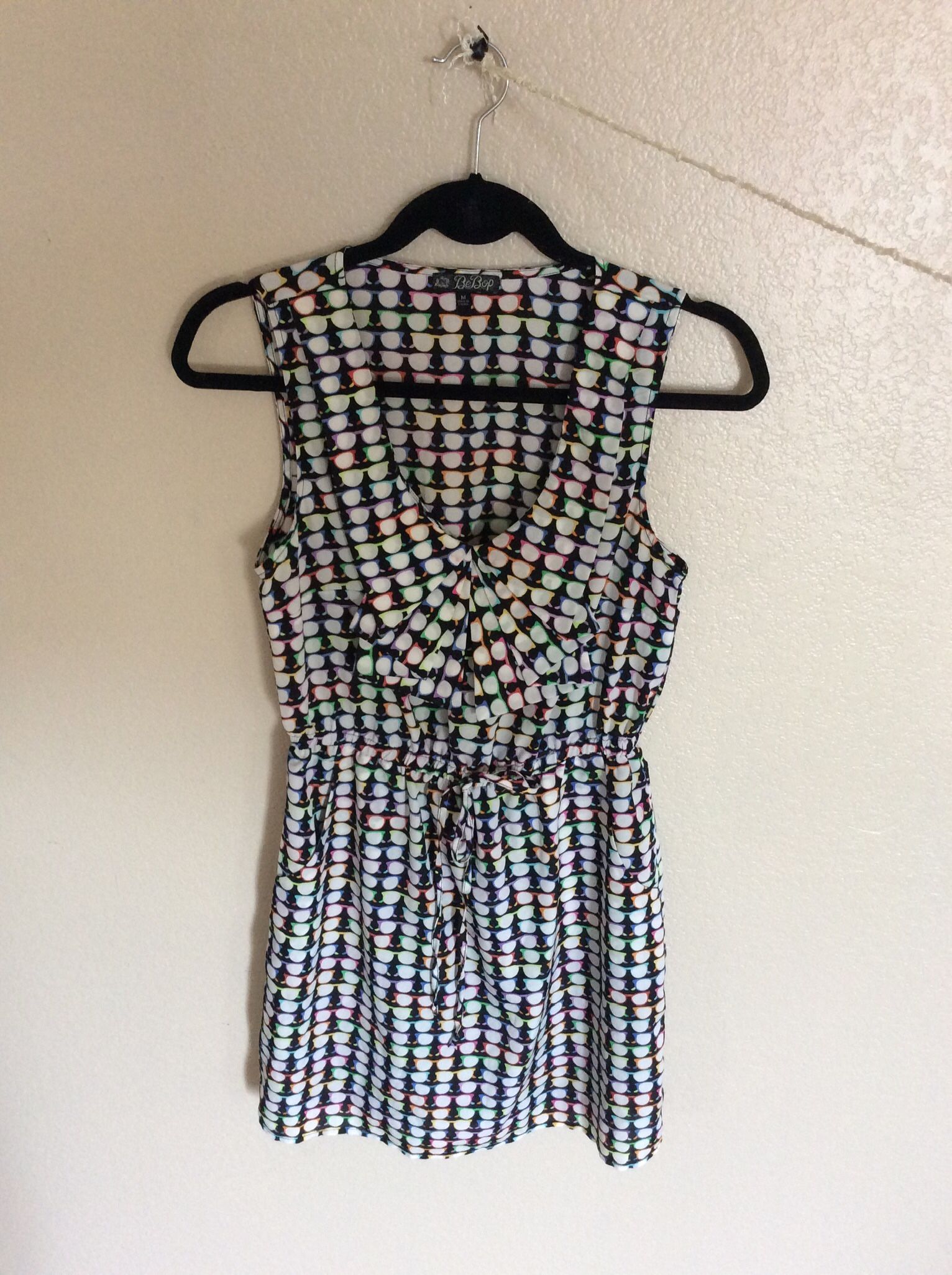 Bebop Sunglasses Print Sleeveless Dress Size m
