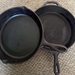 2 12” Lodge Cast Iron Skillets